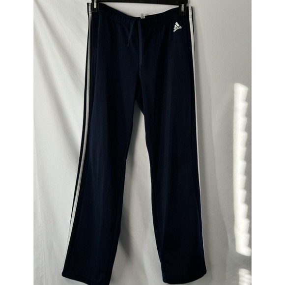 adidas Other - Adidas Sweatpants Men L Navy Blue Jogger Track Stripes Stretch Pockets Athletic